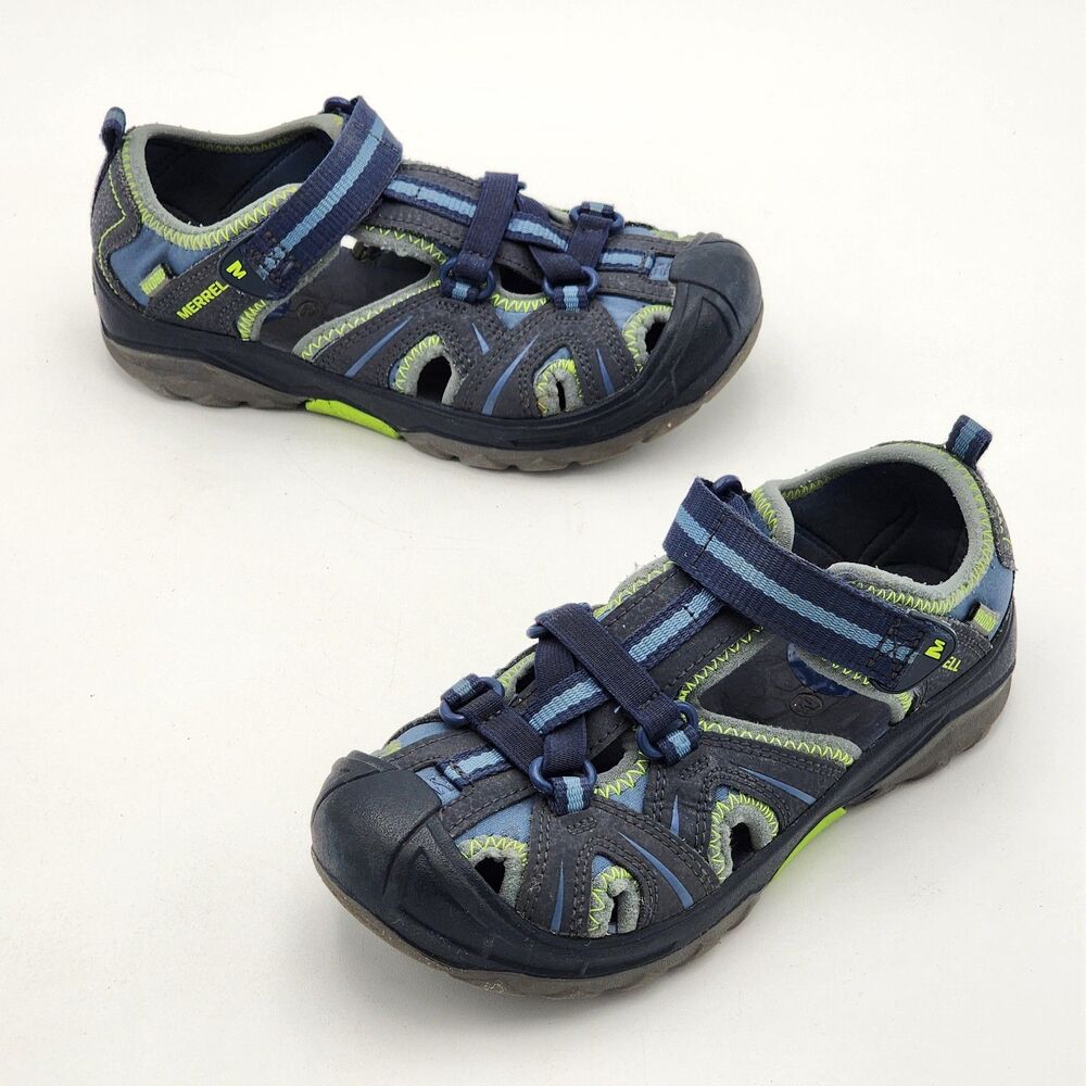 Merrell Kids Hydro Sport Water Sandals Navy Blue Green Little Kid's Size 1